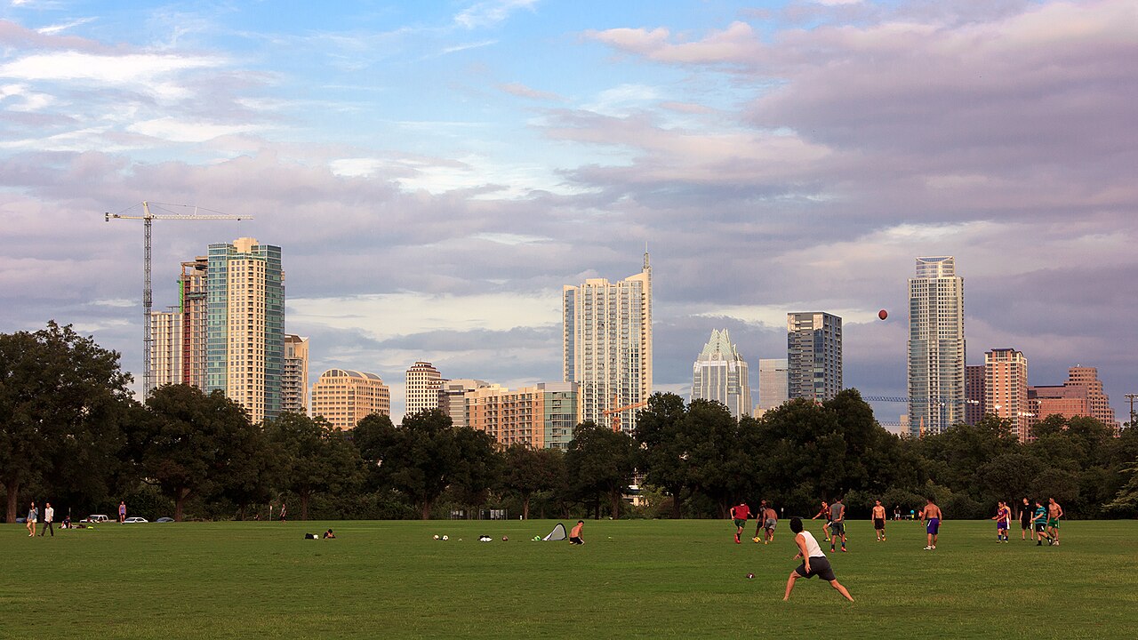 Austin skyline from Zilker Metropolitan Park, photographed in 2014
